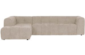 WOOOD Pískově hnědá látková rohová pohovka Gorda 298 cm