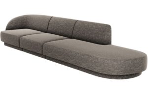 Šedá žinylková čtyřmístná pohovka MICADONI Miley 323 cm