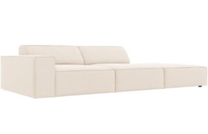 Béžová sametová trojmístná pohovka MICADONI Jodie 262 cm