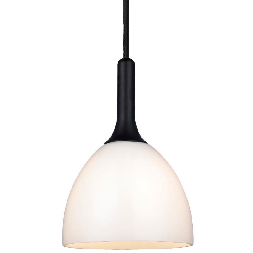 Opálově bílé skleněné závěsné světlo Halo Design Bellevue 14 cm