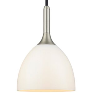 Opálově bílé skleněné závěsné světlo Halo Design Bellevue II. 24 cm