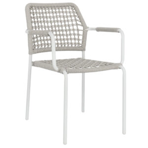 Šedo-bílá zahradní židle Bizzotto Rajada