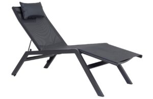 Tmavě šedé kovové zahradní lehátko Bizzotto Krion