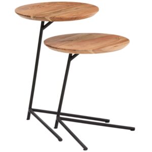 Kave Home Set dvou dřevěných odkládacích stolků Vintara