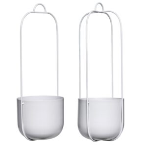 Set šedých kovových závěsných květináčů Hübsch Lotus Ø 16 cm