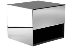 Jotex Stříbrný zrcadlový závěsný noční stolek MIRRE 37 x 35 cm