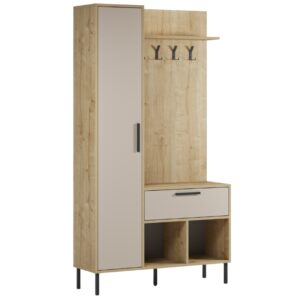 Marckeric Krémová předsíňová stěna Heidy s dubovým dekorem