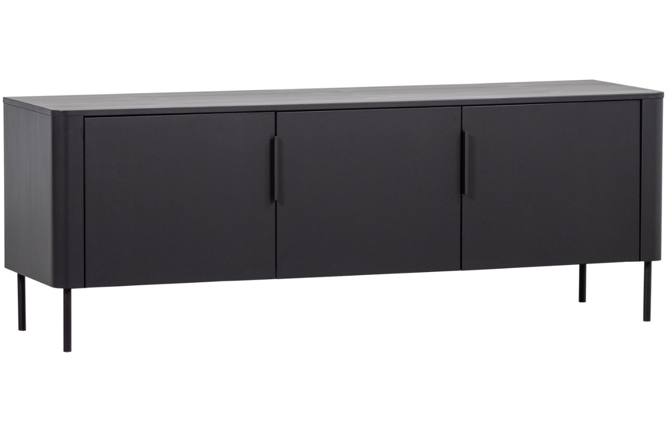 WOOOD Černý dřevěný TV stolek Gunnar 154 x 44 cm