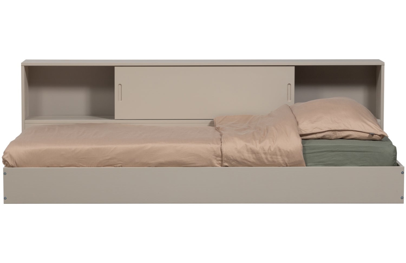 WOOOD Šedobéžová dřevěná postel Carter 90 x 200 cm