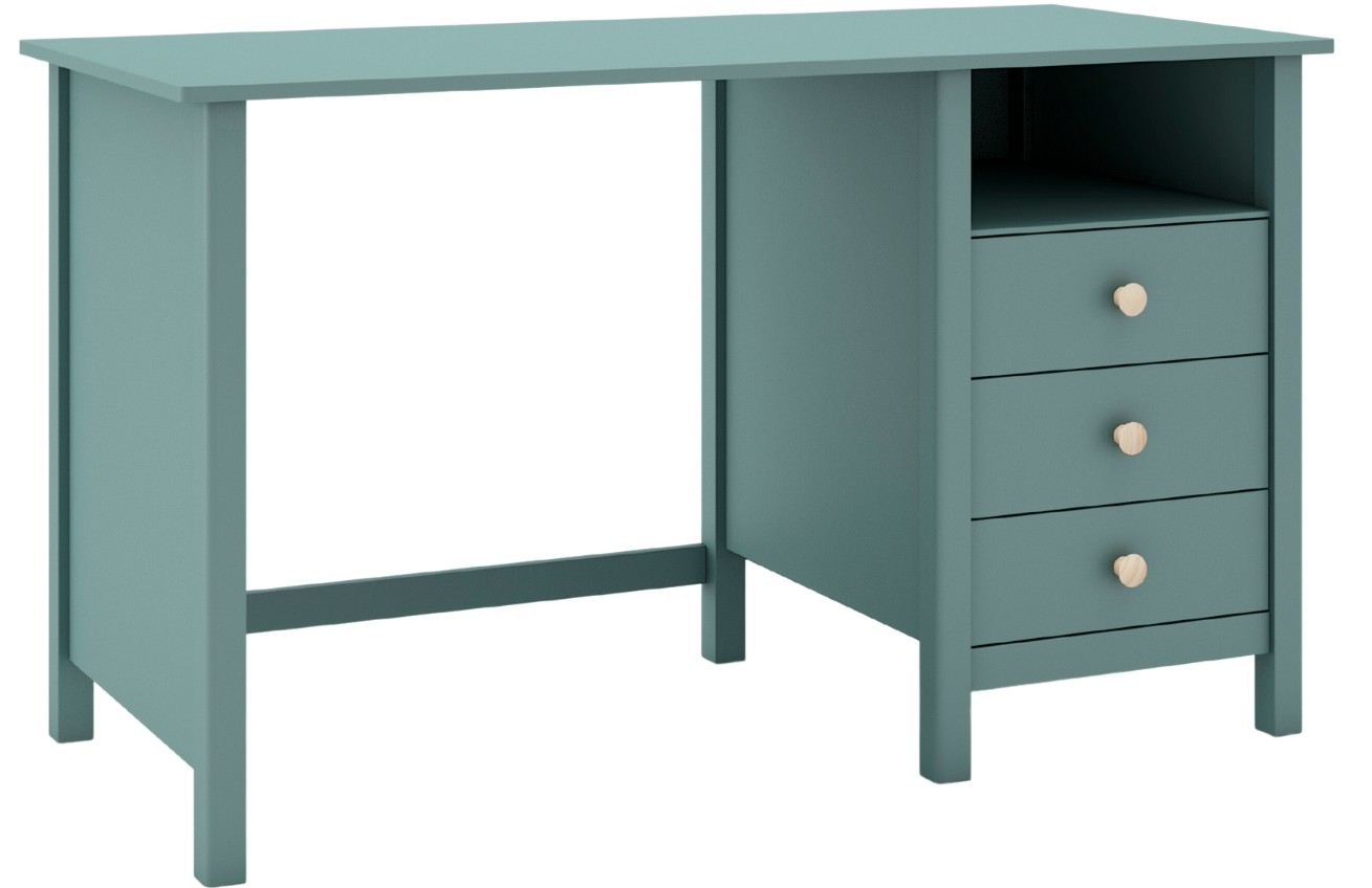 Petrolejově zelený dřevěný psací stůl Marckeric Max 120 x 54 cm